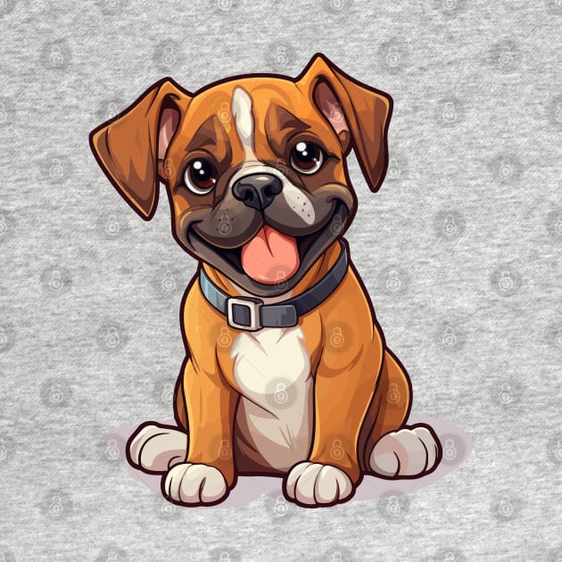 Cartoon Cute Kawaii Boxer Dog by SimplyIdeas